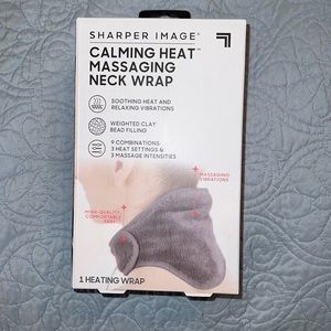 Sharper image calming heat massaging neck wrap